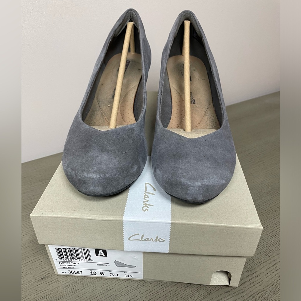 Clarks Flores Tulip Grey Suede 10W